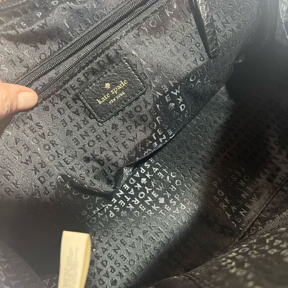 Kate Spade Grey Street Dominique Black Leather Satchel Purse Gold Hardware Tasse - Picture 2 of 15